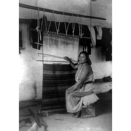 Zuni Blanket Weaver C1900 Na Zuni Blanket Weaver At A Loom In A Village Near San Juan New Mexico Photograph C1900 Poster Print by Granger Collection