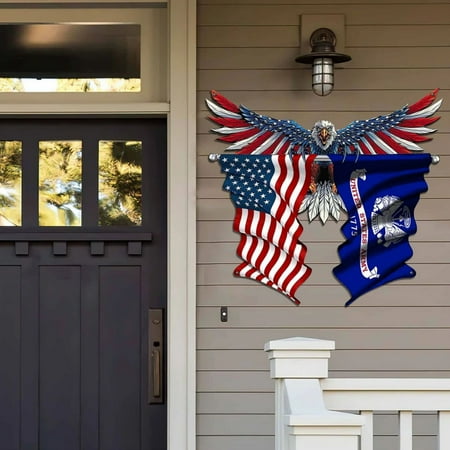 Home Decor Clearance Fun Gifts Innovations 3D Metal Wall Art - American Flag Wall Decor - Patriotic Wall Art - Metal Wall Art American Flag Bald Hanging Patri Household Items Deals