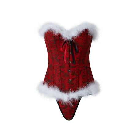 Women s Christmas Feather Corset Top Outfits Front Buckle Body Shaper Bustier Lingerie Shapewear Cosplay Costume
Women s Christmas Feather Corset Top Outfits Front Buckle Body Shaper Bustier Lingerie Shapewear Cosplay Costume