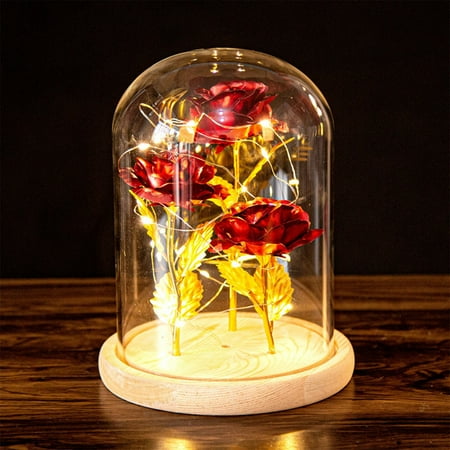 Valentines Day Decor Three Gold Foil Roses Glass Cover Rose Lamp LED Lights Ornaments Creative Decorations Gifts For Valentine s Day Valentines Day Gifts
Valentines Day Decor Three Gold Foil Roses Glass Cover Rose Lamp LED Lights Ornaments Creative Decorations Gifts For Valentine s Day Valentines Day Gifts