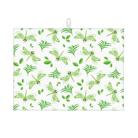Large Dish Drying Mats for Kitchen Counter - Cute Dragonfly Green 18x24In Anti-Slip Absorbent Microfiber Drying Mat for Kitchen Counter Mat Dish Rack Mat with Hanging Loop
Large Dish Drying Mats for Kitchen Counter - Cute Dragonfly Green 18x24In Anti-Slip Absorbent Microfiber Drying Mat for Kitchen Counter Mat Dish Rack Mat with Hanging Loop