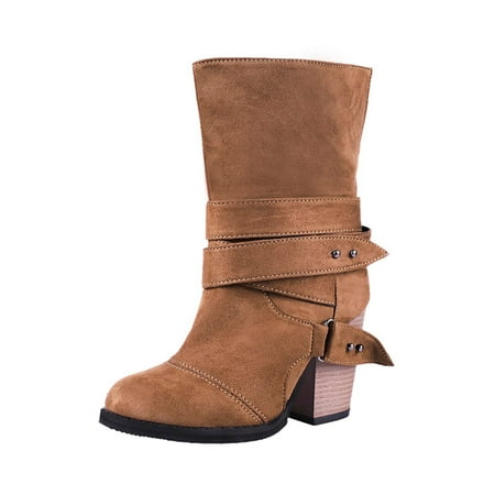 Tuscom Winter Boots For Women Shoes Thick Heeled Buckle Strap Comfortable Outdoor Non-Slip Mid-Calf Boots
Tuscom Winter Boots For Women Shoes Thick Heeled Buckle Strap Comfortable Outdoor Non-Slip Mid-Calf Boots