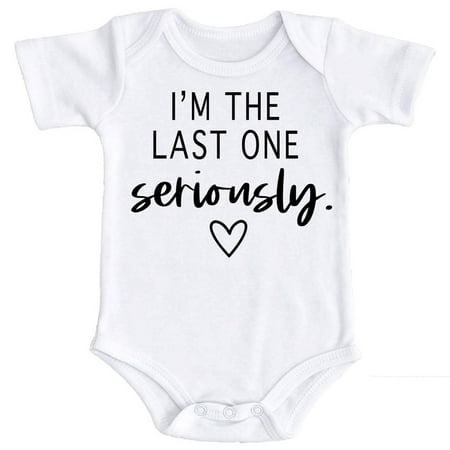 Funny Pregnancy Reveal I m The Last One Seriously Bodysuits for Baby Girls and Boys Take Home Outfits White Bodysuit Newborn
Funny Pregnancy Reveal I m The Last One Seriously Bodysuits for Baby Girls and Boys Take Home Outfits White Bodysuit Newborn