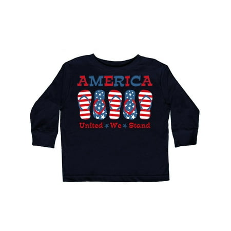 Inktastic Flip Flop America Gift Toddler Toddler Girl Long Sleeve T-Shirt