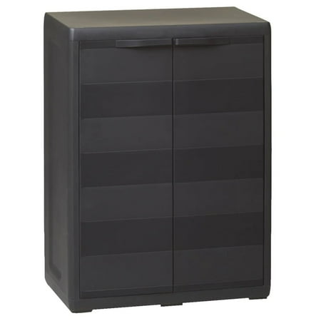 Garden Storage Cabinet Outdoor Garden Tool Organizer Box with 1 Shelf Black and Wooden Doors
Garden Storage Cabinet Outdoor Garden Tool Organizer Box with 1 Shelf Black and Wooden Doors