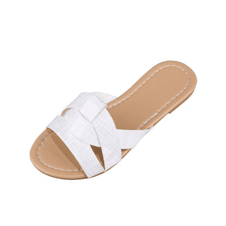 Wish Women s Summer Flat Slides Sandals Casual Strap Cross Slip On Sliders Beach Flat Sandals for Women ---- White(Size 35) S1815
Wish Women s Summer Flat Slides Sandals Casual Strap Cross Slip On Sliders Beach Flat Sandals for Women ---- White(Size 35) S1815