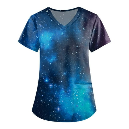 Yubatuo Women Scrubs Top with Pockets V-Neck Short Sleeve Flower Print Work Blouse for Women Dark Blue S
Yubatuo Women Scrubs Top with Pockets V-Neck Short Sleeve Flower Print Work Blouse for Women Dark Blue S