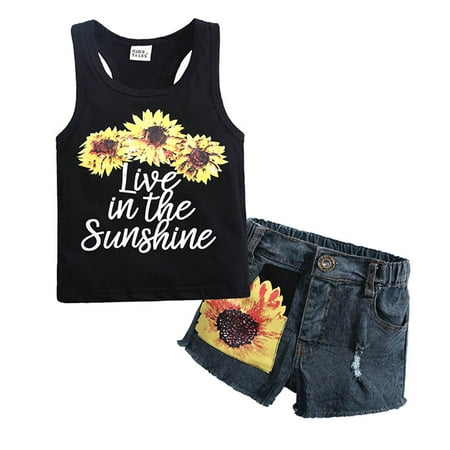 Fesfesfes Toddler Baby Girls Boys Letter Print Vest Tops +Sunflower Denim Shorts Outfit
Fesfesfes Toddler Baby Girls Boys Letter Print Vest Tops +Sunflower Denim Shorts Outfit