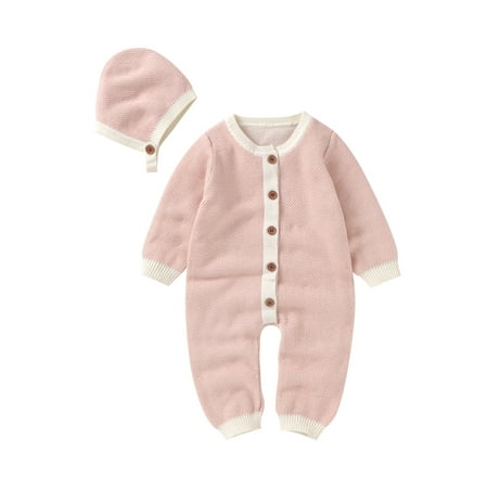 ZIYIXIN Toddler Baby Girls Boys Knit Romper Hat 2pcs Solid Single Breasted Lovely Sweater Jumpsuit Pink 3-6 Months
ZIYIXIN Toddler Baby Girls Boys Knit Romper Hat 2pcs Solid Single Breasted Lovely Sweater Jumpsuit Pink 3-6 Months