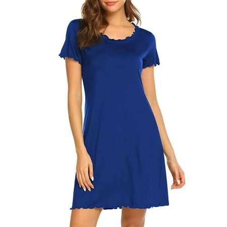 Sanviglor Women Nightgowns Solid Color Sleepshirt Crew Neck Sleep Dress Casual Sleepwear Summer Nightdress Navy Blue 2XL
Sanviglor Women Nightgowns Solid Color Sleepshirt Crew Neck Sleep Dress Casual Sleepwear Summer Nightdress Navy Blue 2XL
