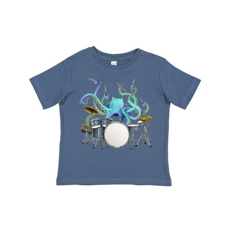 Inktastic Cute Blue Octopus Drumming Gift Toddler Boy or Toddler Girl T-Shirt