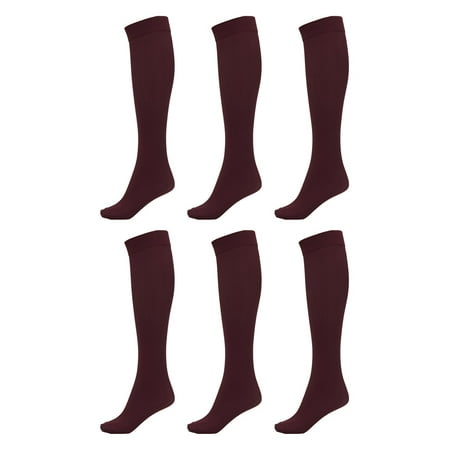 DARESAY Women Trouser Socks with Comfort Band Spandex Opaque Knee High - 6-Pack