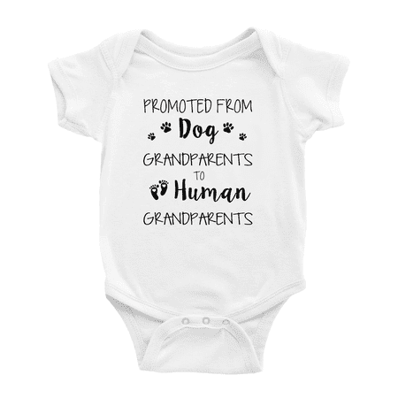 Pregnancy Announcement:Promoted From Dog Grandparents To Human Grandparents Baby Boy Girl Bodysuits
Pregnancy Announcement:Promoted From Dog Grandparents To Human Grandparents Baby Boy Girl Bodysuits