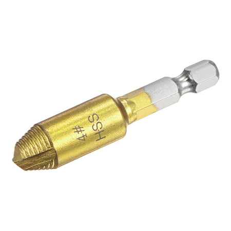 Uxcell #4 1/4 Hex Shank Titanium Coated High Speed Steel Damaged Screw Extractor
Uxcell #4 1/4 Hex Shank Titanium Coated High Speed Steel Damaged Screw Extractor