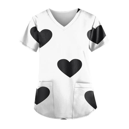 XHJUN Womens Scrub Tops Print Heart Print Valentines Day Fun Scrubs Cartoon Print Casual V-Neck Nurse Trendy Scrubs Black XXXXXL
XHJUN Womens Scrub Tops Print Heart Print Valentines Day Fun Scrubs Cartoon Print Casual V-Neck Nurse Trendy Scrubs Black XXXXXL