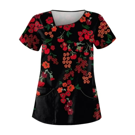 YDKZYMD Women s Scrubs Summer Floral Graphic Short Sleeve with Two Pocket V Neck Plus Size Scrub Tops for Women Wine M
YDKZYMD Women s Scrubs Summer Floral Graphic Short Sleeve with Two Pocket V Neck Plus Size Scrub Tops for Women Wine M