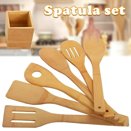 Goulian 7 Pcs Bamboo Spatula Set with Square Holder Eco-Friendly with Ergonomic Handle Kitchen Utensil New
Goulian 7 Pcs Bamboo Spatula Set with Square Holder Eco-Friendly with Ergonomic Handle Kitchen Utensil New