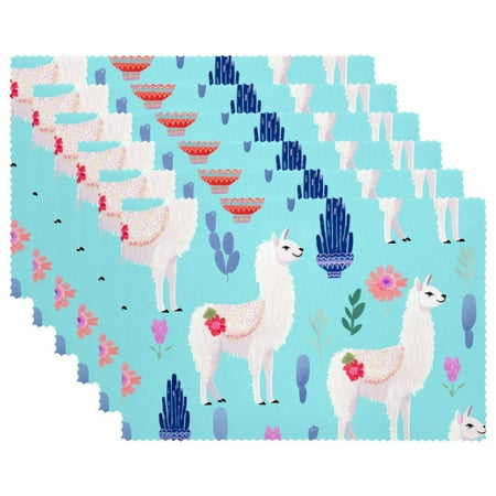 Placemats Set of 6 Washable Place Mats for Dining Table Cactus Flowers and Llamas
Placemats Set of 6 Washable Place Mats for Dining Table Cactus Flowers and Llamas