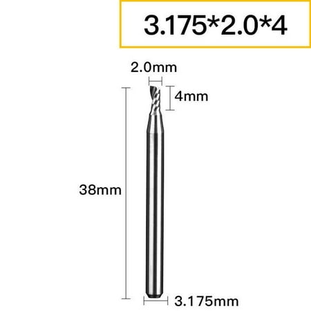 Shank diameter 3.175mm single edge spiral milling cutter CNC engraving end mill
