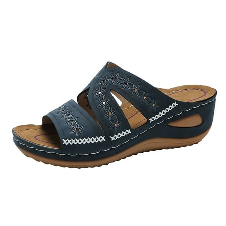 sandals for Women Fashion Summer Women Sandals Wedge Heel Platform Middle Heel Lighweight Flower Pattern PU Dress Sandals for Women Navy
sandals for Women Fashion Summer Women Sandals Wedge Heel Platform Middle Heel Lighweight Flower Pattern PU Dress Sandals for Women Navy