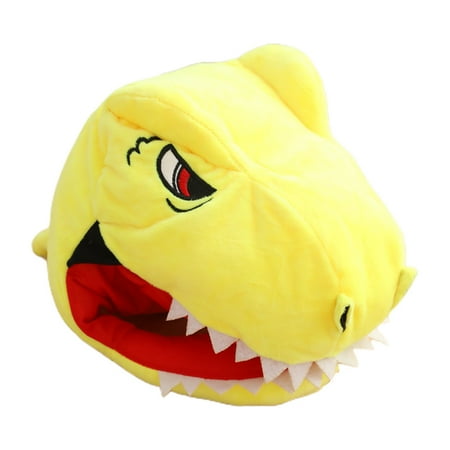 NUOLUX 1pc Party Stylish Dinosaur Design Plush Hat Adorable Headdress Decor (Yellow)