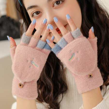 PIKADINGNIS Fashion Imitation Mink Velvet Solid Gloves Winter Women Half-finger Gloves Flip-top Gloves Warm Gloves Comfortable Soft Thick
PIKADINGNIS Fashion Imitation Mink Velvet Solid Gloves Winter Women Half-finger Gloves Flip-top Gloves Warm Gloves Comfortable Soft Thick
