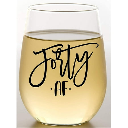 40 AF Funny Wine Glass - 40th Birthday For Women - Silly Bday For Women Sister Mom Grandma Nana Best Friend - forty AF Birthday Wine Glass For Decorations Anniversary Special Events
40 AF Funny Wine Glass - 40th Birthday For Women - Silly Bday For Women Sister Mom Grandma Nana Best Friend - forty AF Birthday Wine Glass For Decorations Anniversary Special Events