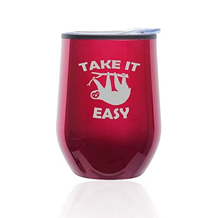 Stemless Wine Tumbler Coffee Travel Mug Glass with Lid Take It Easy Sloth Funny (Fuchsia)
Stemless Wine Tumbler Coffee Travel Mug Glass with Lid Take It Easy Sloth Funny (Fuchsia)
