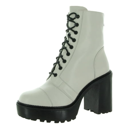 Steve Madden Womens Core Leather Platform Combat & Lace-up Boots
