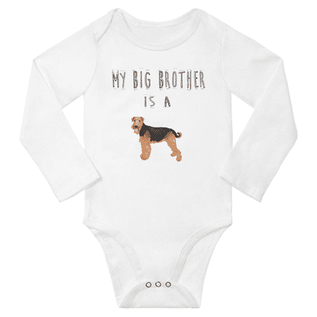 My Big Brother is a Airedale Terrier Dog Baby Long Sleeve Outfits For Boys Girl Newborn Clothes (White 12-18M)
My Big Brother is a Airedale Terrier Dog Baby Long Sleeve Outfits For Boys Girl Newborn Clothes (White 12-18M)