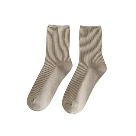 

One opening Women s Middle Tube Socks Pure Color Multi-Functional Ribbed Socks