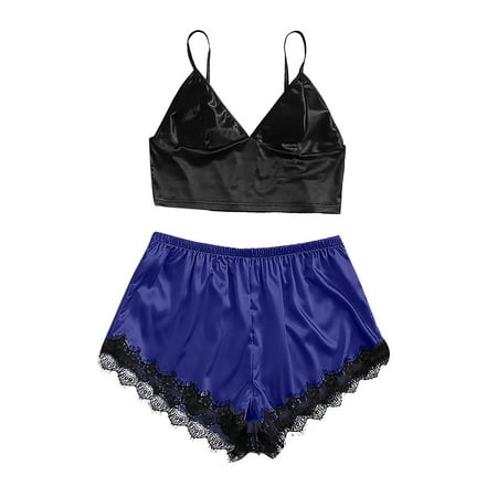 BIZIZA Womens Loungewear Pajama Set Lace Cami Top and Shorts 2 Piece PJ Sets Sleepwear Soft Blue S
BIZIZA Womens Loungewear Pajama Set Lace Cami Top and Shorts 2 Piece PJ Sets Sleepwear Soft Blue S