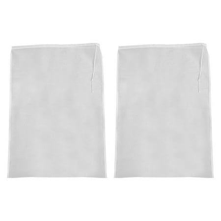 

2pcs Mesh Filter Bags with Drawstring Fruit Vegetable Wine Filter Straining Bag