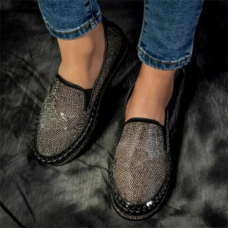 Pejock Women s Slip-Ons Sneakers Womens Loafers Ladies Fashion Canvas Sneakers Rhinestone Flat Sole Single Shoes One-footed Shoes Casual Shoes Non Slip Comfortable & Light-Weight Shoes
Pejock Women s Slip-Ons Sneakers Womens Loafers Ladies Fashion Canvas Sneakers Rhinestone Flat Sole Single Shoes One-footed Shoes Casual Shoes Non Slip Comfortable & Light-Weight Shoes