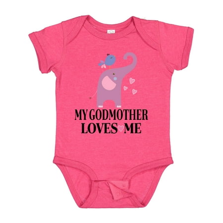 Inktastic My Godmother Loves Me Goddaughter Gift Baby Girl Bodysuit