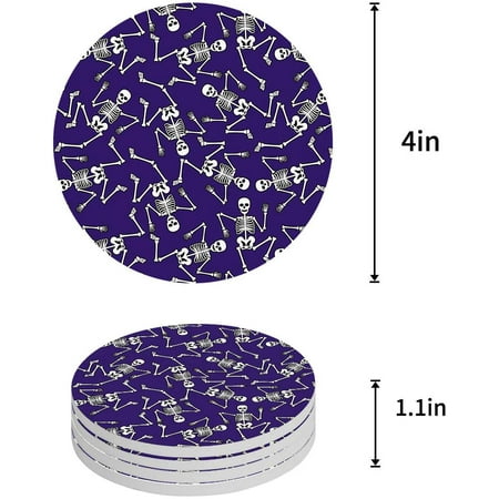 FMSHPON Halloween Skull Set of 4 Round Coaster for Drinks Absorbent Ceramic Stone Coasters Cup Mat with Cork Base for Home Kitchen Room Coffee Table Bar Decor
FMSHPON Halloween Skull Set of 4 Round Coaster for Drinks Absorbent Ceramic Stone Coasters Cup Mat with Cork Base for Home Kitchen Room Coffee Table Bar Decor