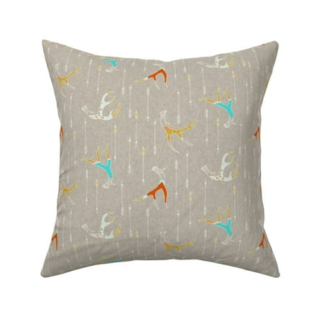Antlers Throw Pillow Cover w Optional Insert by Roostery