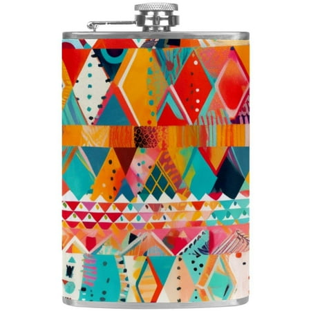 josid Colorful Geometric 3.6x6in Stainless Steel Small Flask Leak-Proof Stainless Steel Construction Wrapped in Premium Two-Layer Leather Nano-Printed Design 227ml Capacity
josid Colorful Geometric 3.6x6in Stainless Steel Small Flask Leak-Proof Stainless Steel Construction Wrapped in Premium Two-Layer Leather Nano-Printed Design 227ml Capacity