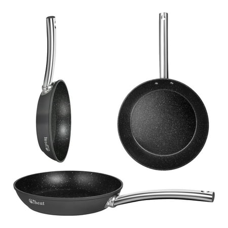 DSstyles Nonstick Frying Pan - Hard Anodized Aluminum with Deformation Resistant Base Stainless Steel Handle - Nonstick Frying Pan for Gas Electric Induction Cookers - Dishwasher & Oven
DSstyles Nonstick Frying Pan - Hard Anodized Aluminum with Deformation Resistant Base Stainless Steel Handle - Nonstick Frying Pan for Gas Electric Induction Cookers - Dishwasher & Oven