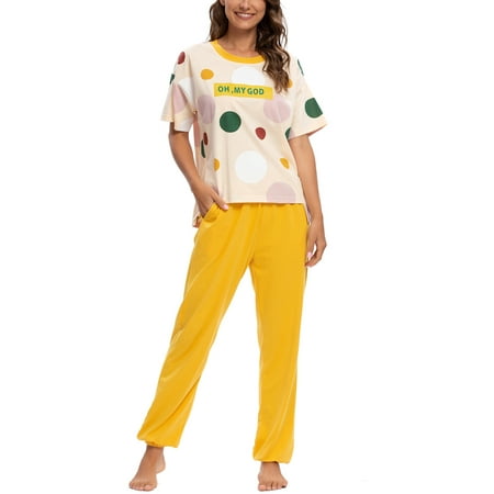 Unique Bargains Womens Crew Neck Cute Print with Pants Loungewear Pajama Sleepwear Sets
Unique Bargains Womens Crew Neck Cute Print with Pants Loungewear Pajama Sleepwear Sets