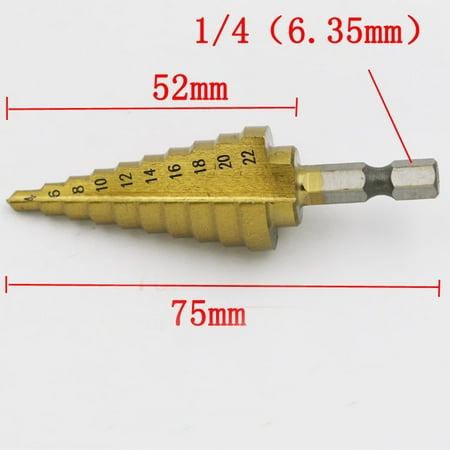 

Tools For Men Tool 4-22MM HSS 4241 Hex Titanium Cone Drill Bit Hole Cutter For Sheet Metal Yellow
