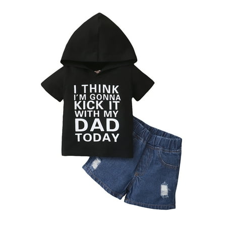 KIMI BEAR Toddler Boys Outfits 2T Toddler Boy Spring Summer Outfits 3T Toddler Boy Father S Day Theme Hoodie Tank + Ripped Denim Walkhorts 2PCS Set Black
KIMI BEAR Toddler Boys Outfits 2T Toddler Boy Spring Summer Outfits 3T Toddler Boy Father S Day Theme Hoodie Tank + Ripped Denim Walkhorts 2PCS Set Black