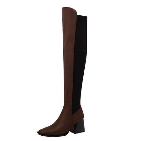 GNEIKDEING Women Knee High Boots Autumn And Winter Color Blocking Comfortable Square Toe Thick Heel Square Heel Gift on Clearance
GNEIKDEING Women Knee High Boots Autumn And Winter Color Blocking Comfortable Square Toe Thick Heel Square Heel Gift on Clearance