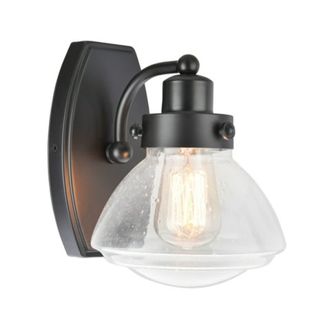 Aspen Creative 62060 One-Light Metal Bathroom Vanity Wall Light Fixture 6 3/4 Wide Transitional Design in Black with Clear Seedy Glass Shade
Aspen Creative 62060 One-Light Metal Bathroom Vanity Wall Light Fixture 6 3/4 Wide Transitional Design in Black with Clear Seedy Glass Shade