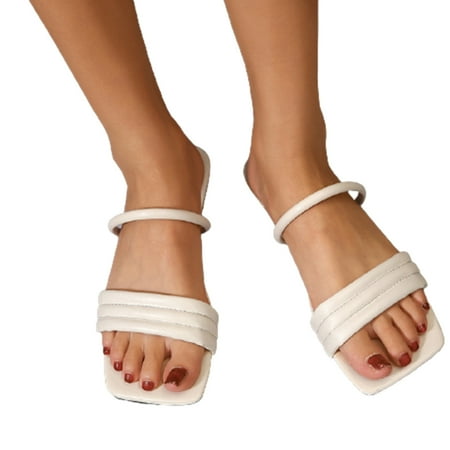 Women s Plat Square Peep Toe Sandals Slip-on Style Casual Shoes with Anti Slip Sole Summer Beach Supply 40 White
Women s Plat Square Peep Toe Sandals Slip-on Style Casual Shoes with Anti Slip Sole Summer Beach Supply 40 White