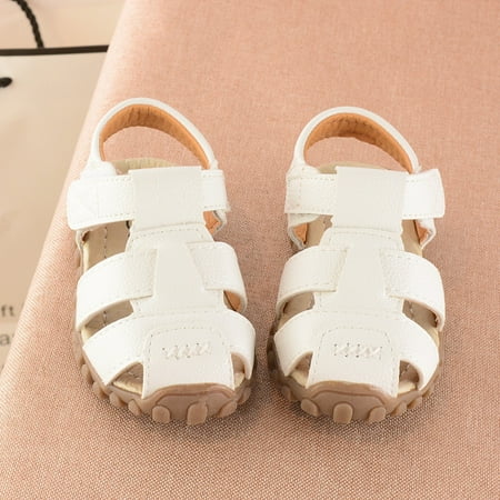 Toyella Summer Children s Shoes Closed Toe Sandals Tendon Bottom Boys Sandals White 27