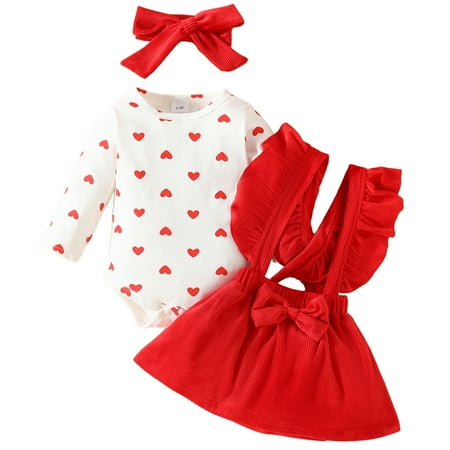 Newborn Infant Baby Girls Valentine s Day Outfits Set Heart Romper with Corduroy Strap Skirt Headband 3-6 Months
Newborn Infant Baby Girls Valentine s Day Outfits Set Heart Romper with Corduroy Strap Skirt Headband 3-6 Months