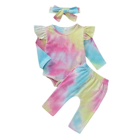 Honeeladyy Winter Infant Baby Girls Rainbow Tie-Dyed Romper Bodysuit+Ruffles Pants Outfits Multicolor Clearance under 5$
Honeeladyy Winter Infant Baby Girls Rainbow Tie-Dyed Romper Bodysuit+Ruffles Pants Outfits Multicolor Clearance under 5$