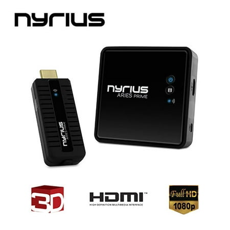 Nyrius ARIES Prime Wireless Video HDMI Transmitter & Receiver for Streaming HD 1080p 3D & Digital Audio to HDTV