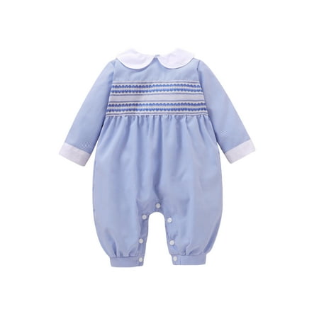 Eyicmarn Newborn Baby Girls Jumpsuits Embroidered Casual Striped Long Sleeves Romper for Infant Toddler
Eyicmarn Newborn Baby Girls Jumpsuits Embroidered Casual Striped Long Sleeves Romper for Infant Toddler